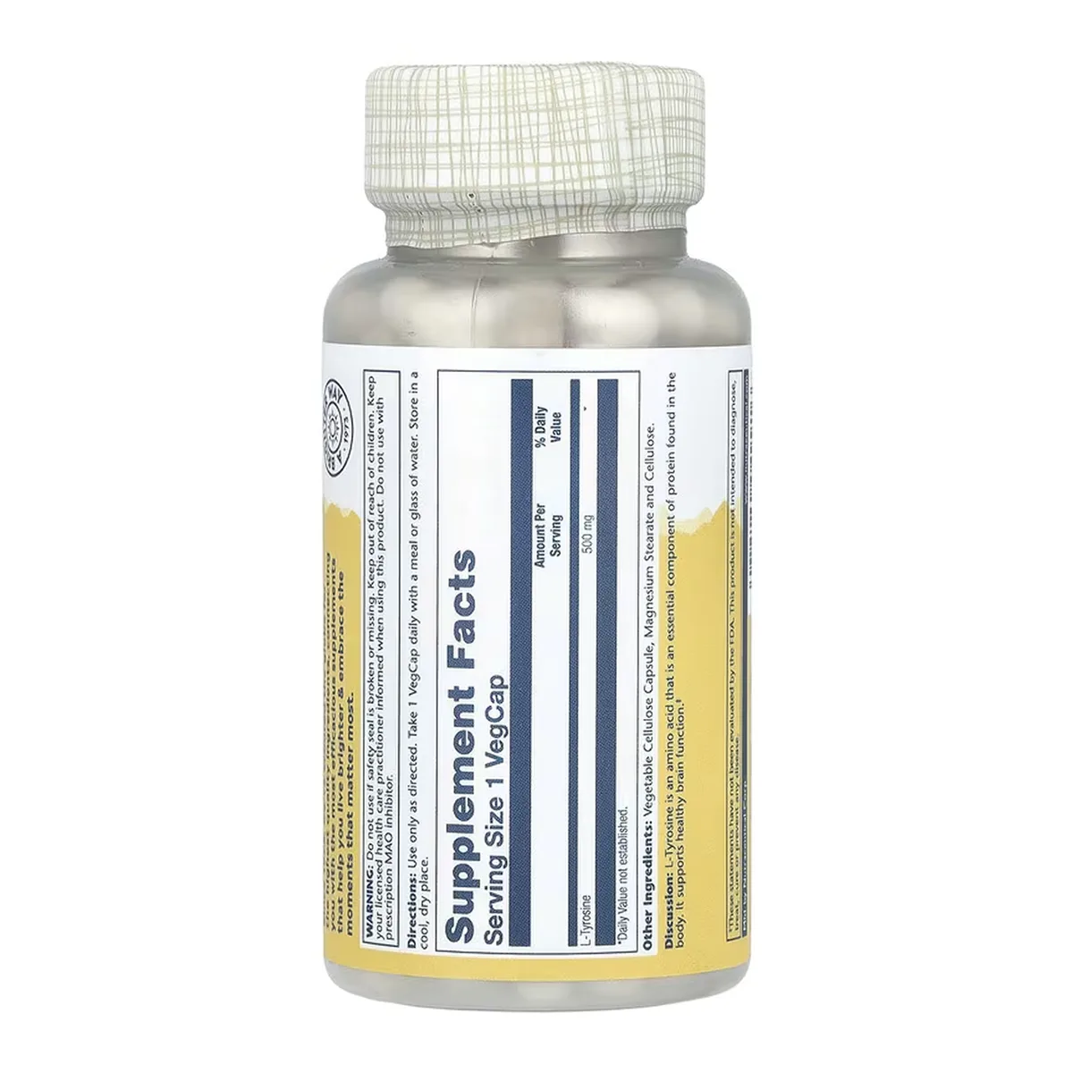 L-Tyrosine 500 мг капсули рослинні 100 шт