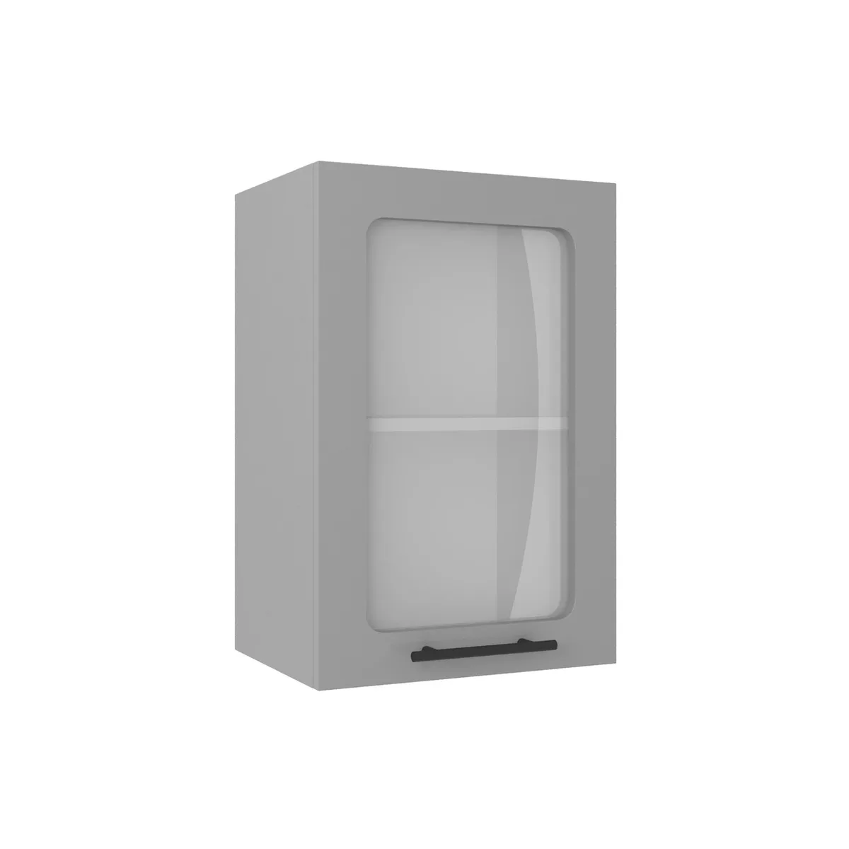 Шафа верхня Compact Лдсп зі склом сіра модульна для кухні та зберігання речей шафа для кухні