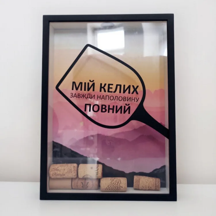 Копилка для винних пробок МДФ 30,5х21,5х4 см Чорна