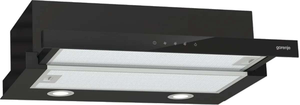 Витяжка Gorenje Телескопічна чорна 60 см 450 куб.м/год
