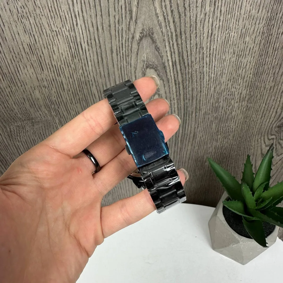 Мужские механические часы Forsining Skeleton S838-2 черная сталь 4,2x1,3 см