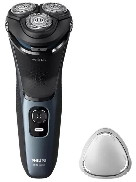 Електробритва Philips роторна для чоловіків синя 3 головки вологе сухе гоління