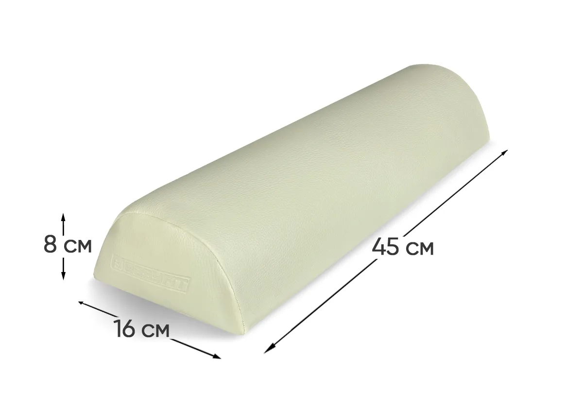 Масажний полувалик EasyFit медичний кожзам 45х16х8 см бежевий