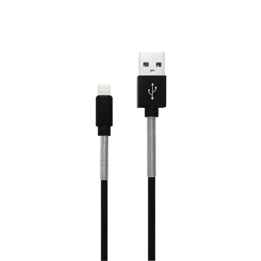 Кабель USB WALKER силіконовий 2м чорний Lightning 2.4А