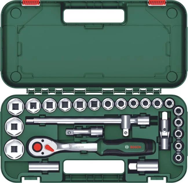 Набір торцевих головок Bosch, 1/2",з тріскачкою 25шт