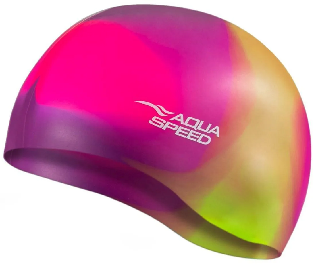 Шапка для плавання AQUA SPEED силікон OSFM мультиколор