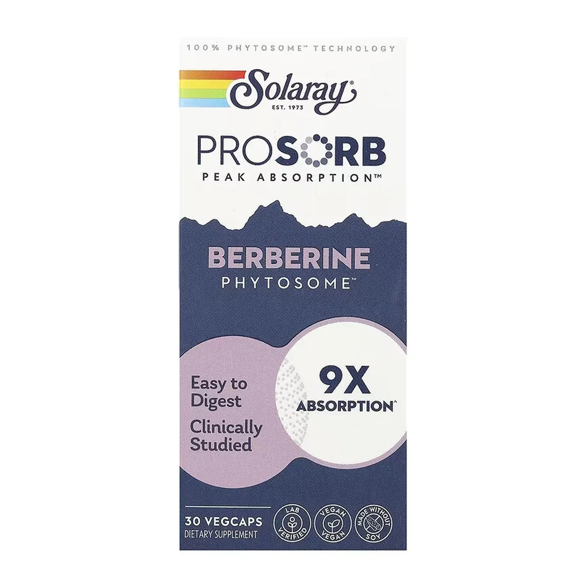 Solaray Prossorb Berberine 9x веганские капсулы 30 шт