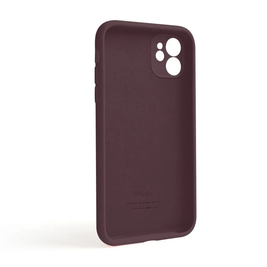 Чохол силіконовий для Apple iPhone 11 бордовий закрита камера