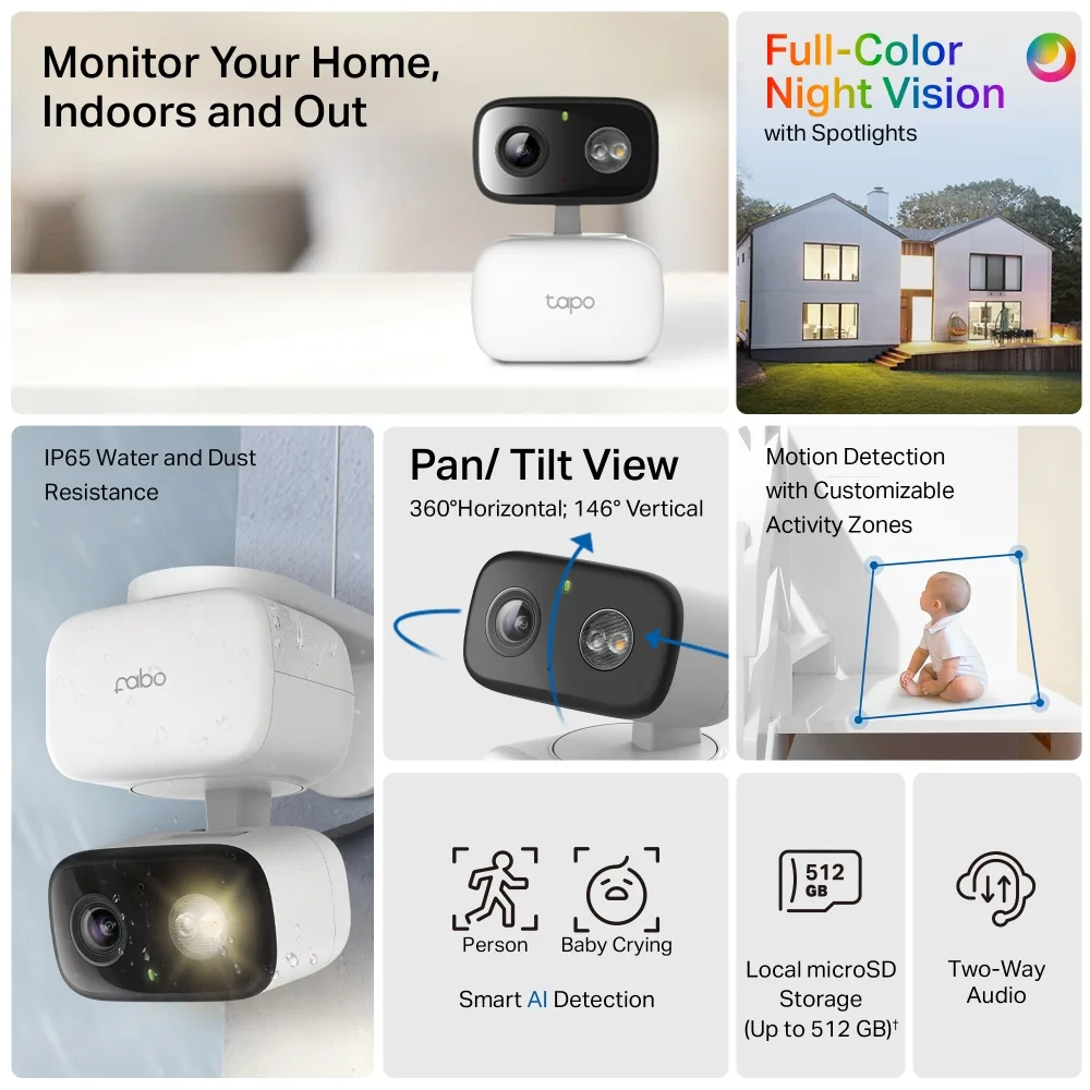 IP-Камера TP-LINK Tapo C206 FHD N300 microSD motion detection. зовнішня/внутрішня, AI