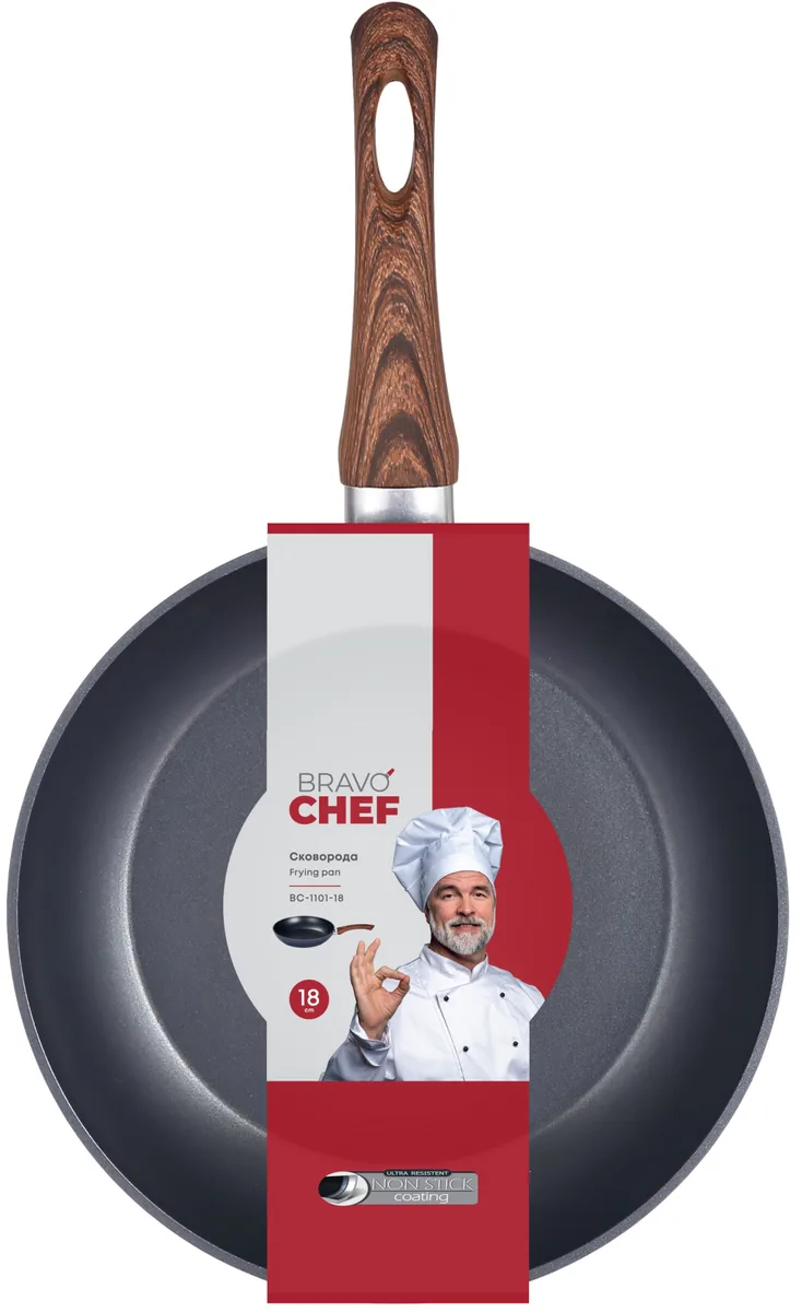 Сковорідка Bravo Chef кований алюміній 18 см класична