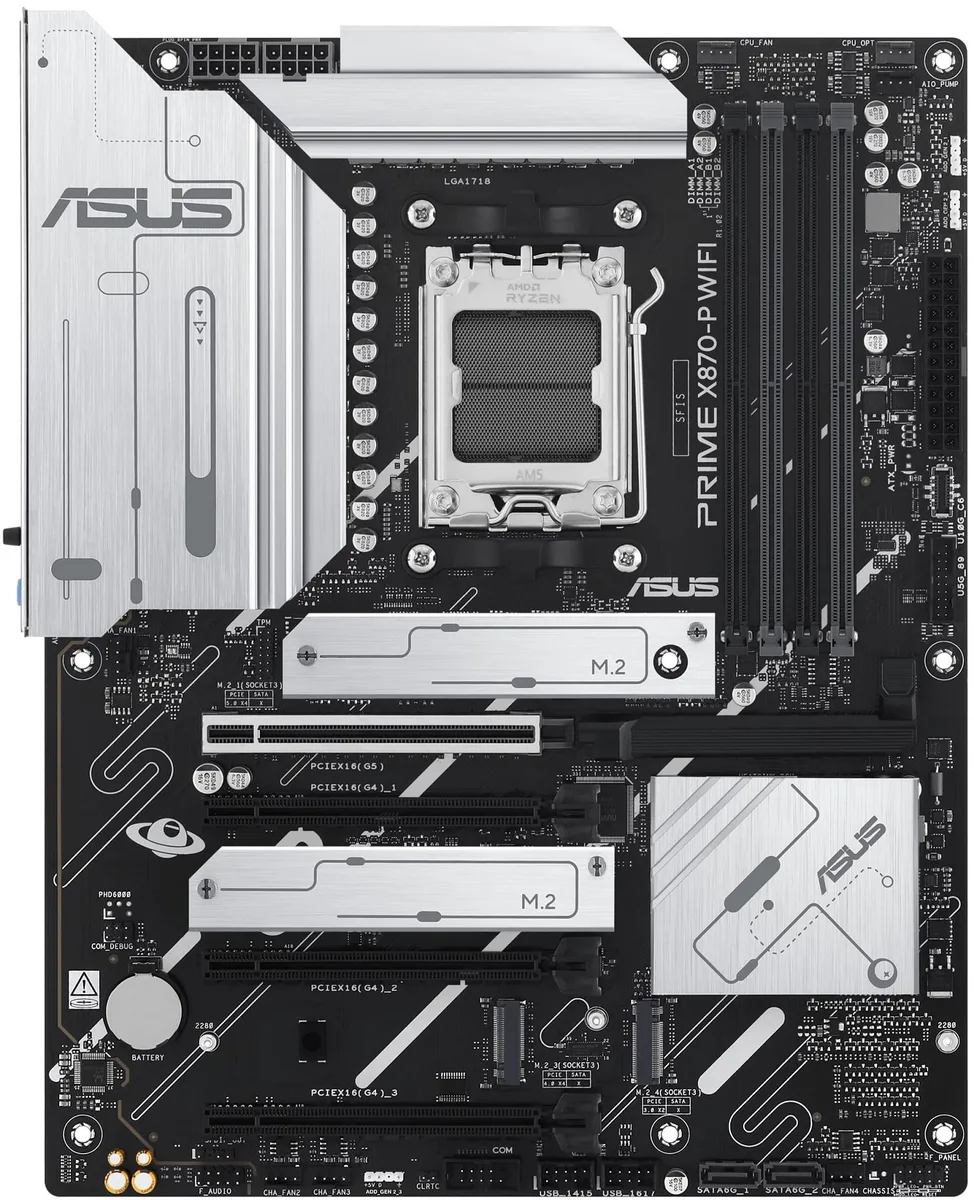 Материнcька плата ASUS PRIME X870-P WIFI sAM5 X870 4xDDR5 M.2 HDMI Wi-Fi BT ATX