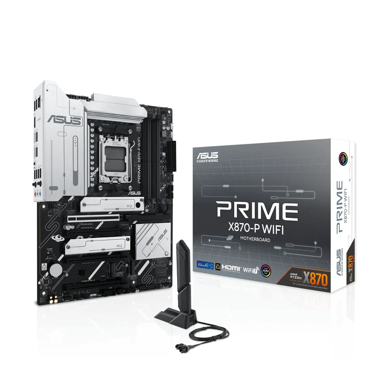 Материнcька плата ASUS PRIME X870-P WIFI sAM5 X870 4xDDR5 M.2 HDMI Wi-Fi BT ATX