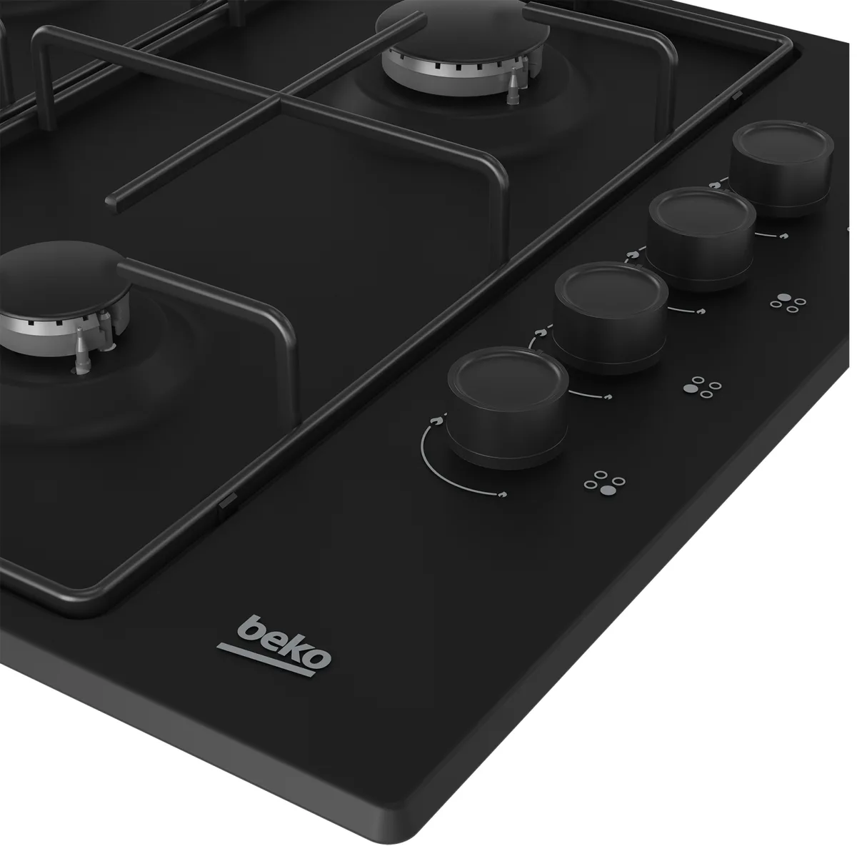 Газовая варочная поверхность Beko эмаль 61х4,4х51 см черная 4 конфорки