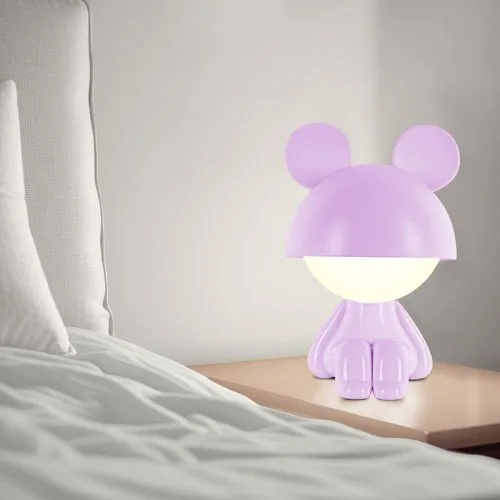 Світильник-нічник LED Cute Mouse з акумулятором фіолетовий для дітей