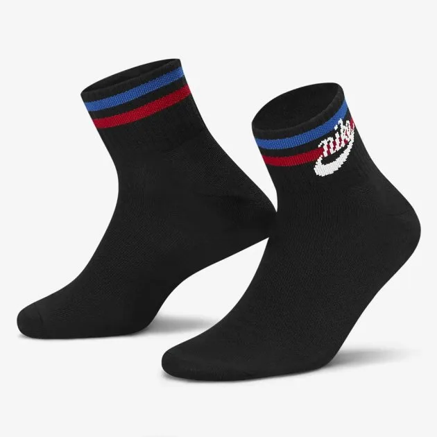 Шкарпетки Nike поліестер 38-42 чорний 3 пари