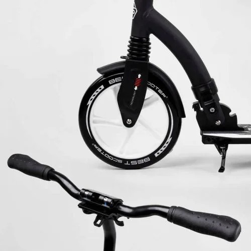 Двоколісний самокат Best Scooter з амортизатором та широким кермом для дітей та підлітків.