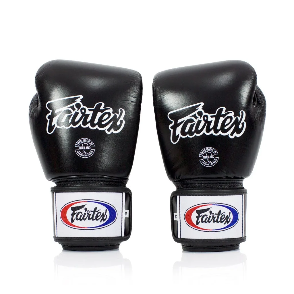 Боксерські рукавиці Fairtex натуральна шкіра 18 унцій чорні