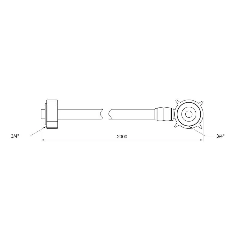 Шланг заливной 2000 мм 3/4" резиновый Thermo Alliance SD095W200