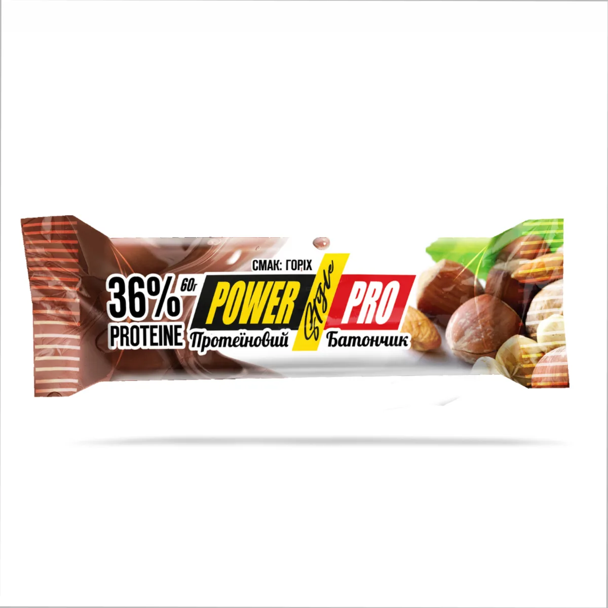 Протеїновий батончик Power Pro Nutella 60 г 36% білка Грецький горіх