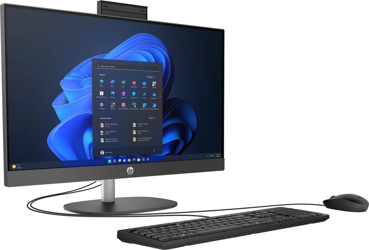Комп'ютер персональний моноблок HP 240-G10 23.8" FHD IPS AG, Intel i5-1334U, 16GB, F512GB, UMA, WiFi, кл+м, 2р, Win11P, чорний