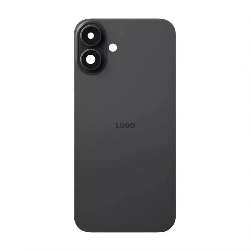Задня кришка Apple Black Titanium 16 Plus з рамкою та склом камери Original Quality