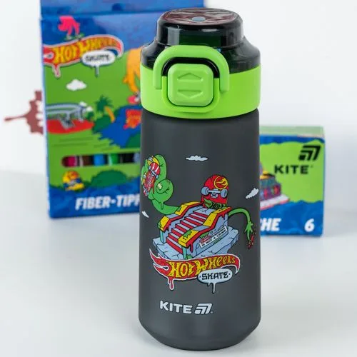 Бутылочка для воды 560 мл Kite тритан с поильником и трубочкой для детей и взрослых пластиковая ручка