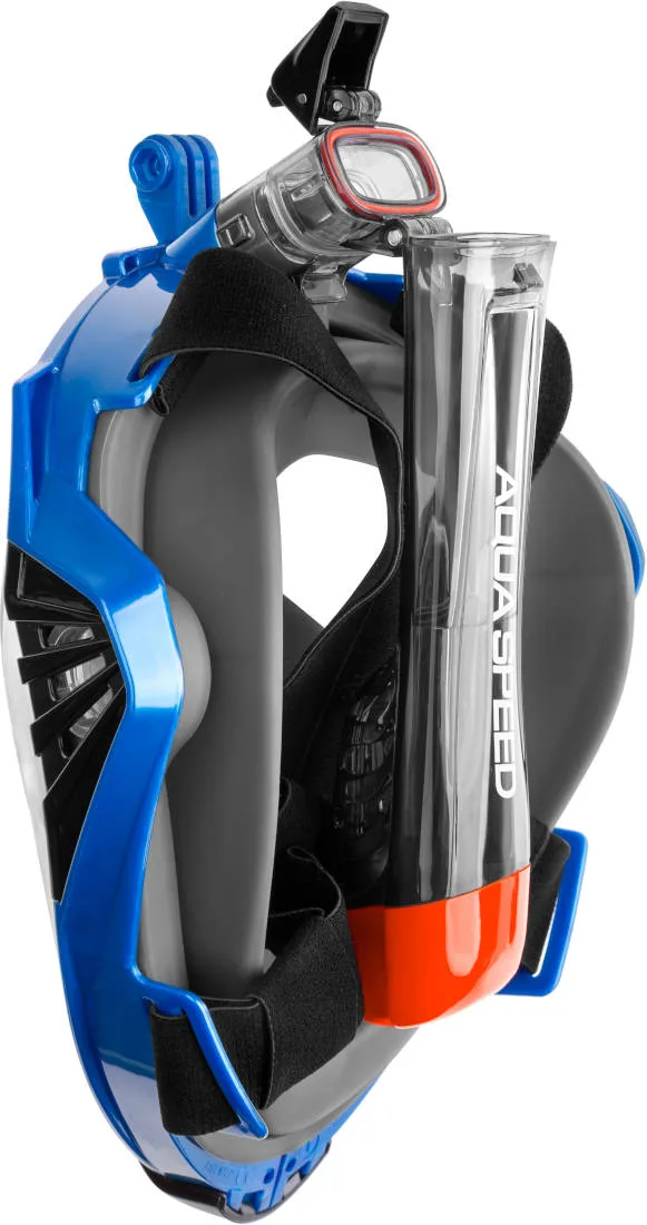 Полнофасонная маска Aqua Speed силикон S/M черная синяя