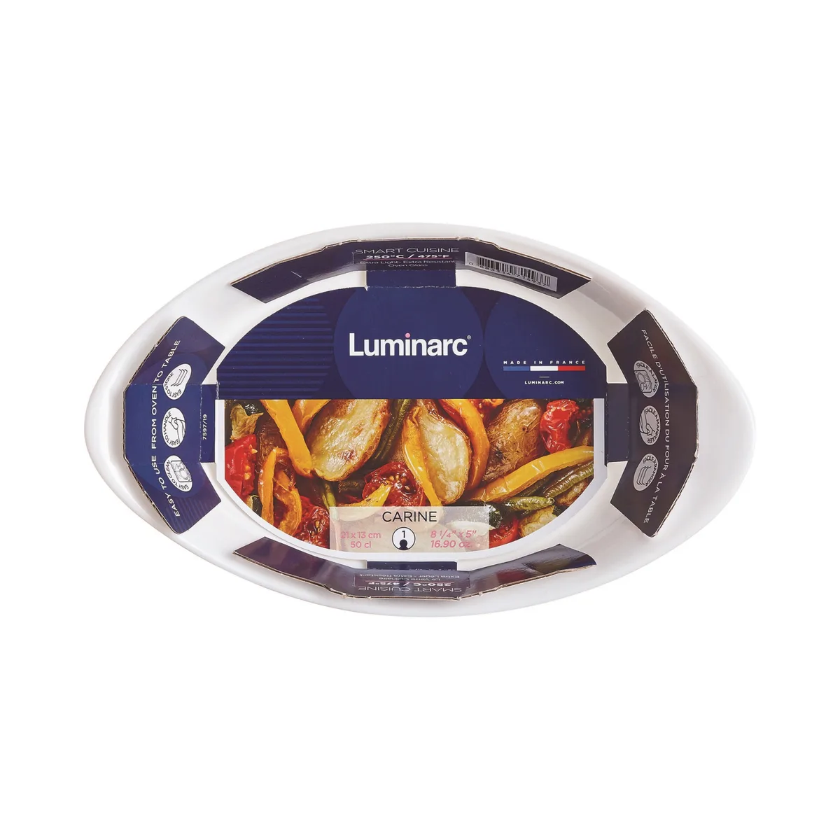 Форма для запікання Luminarc жаростійке скло овальна 21х13 см біла