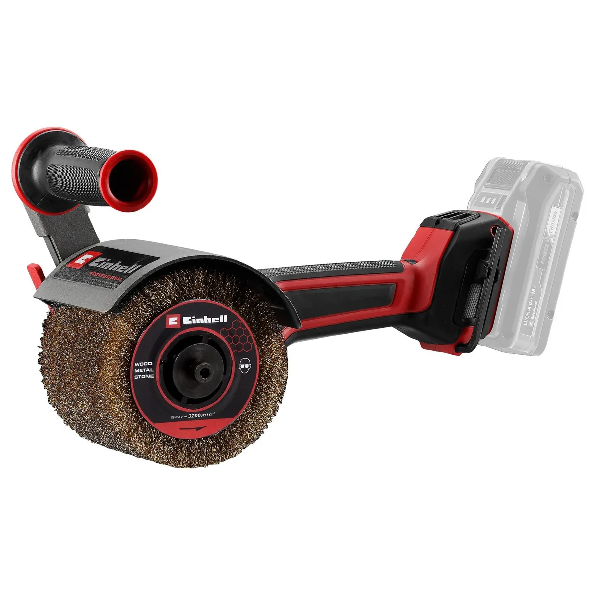 Акумуляторна щіткова шліфмашина Einhell Professional TP-BR 18/32 Li BL - Solo 100мм 18В 900-3200об/хв D120мм 2.