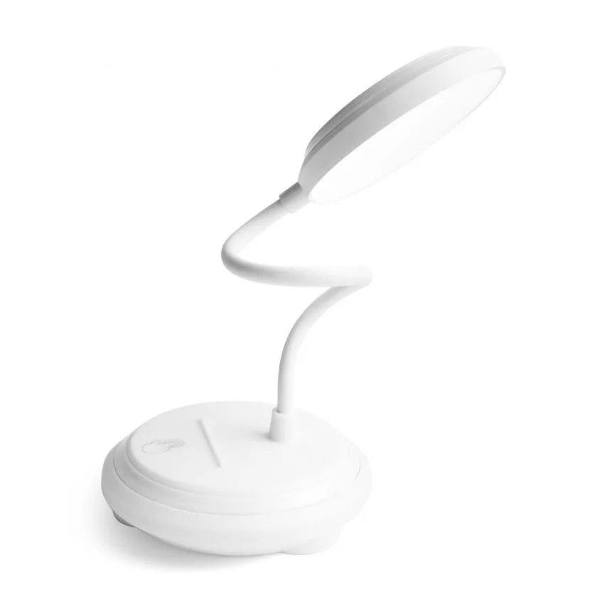 Настільна LED лампа 400mAh 6000K пластикова біла