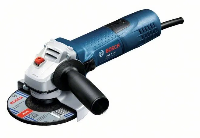 Кутова шліфувальна машина Bosch Professional GWS 7-125, 125 мм, 720 Вт, 11000 об/хв, вага 1.9 кг.