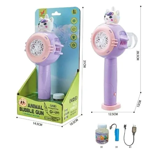 Установка з мильними бульбашками XIN XING HENG TOYS фіолетова з підсвіткою акумуляторна