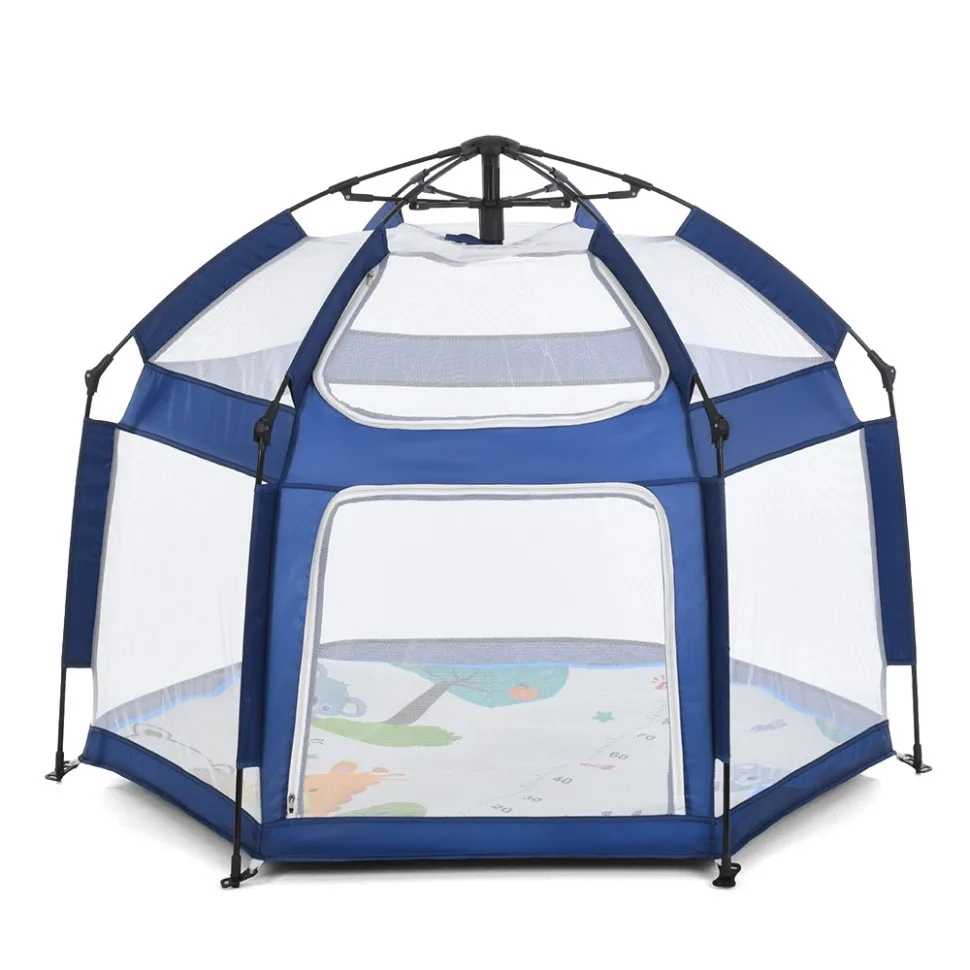 Дитячий манеж Bambi дихаюча сітка 146х127 см Sapphire Blue