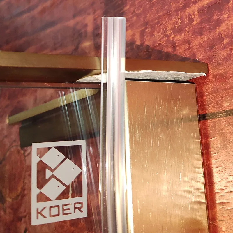 Душова перегородка KOER 100x200 см прозоре скло 8 мм матове золото