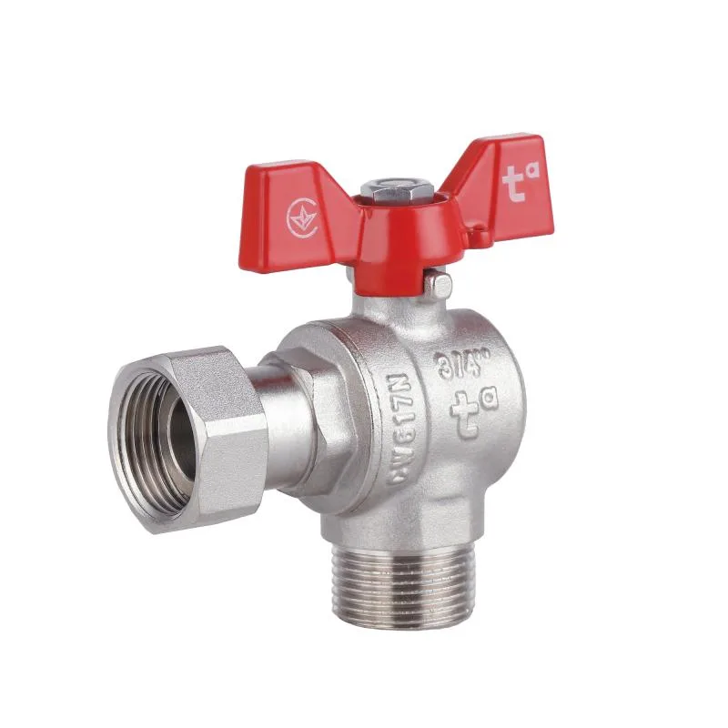 Кран кульовий Thermo Alliance Forte 3/4" латунний кутовий з накидною гайкою
