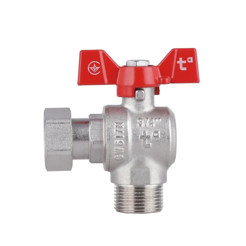 Кран кульовий Thermo Alliance Forte 3/4" латунний кутовий з накидною гайкою