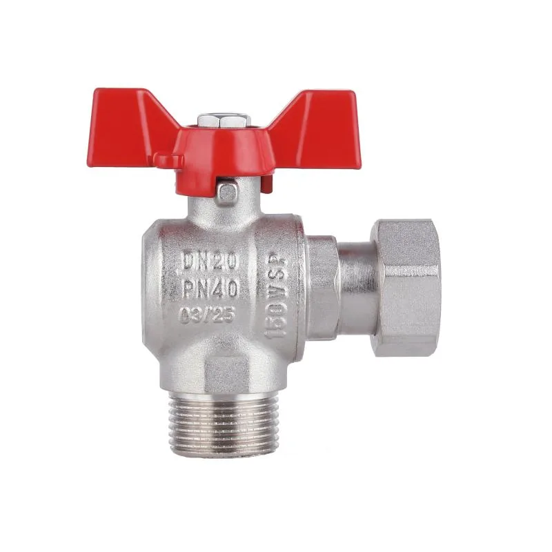 Кран кульовий Thermo Alliance Forte 3/4" латунний кутовий з накидною гайкою