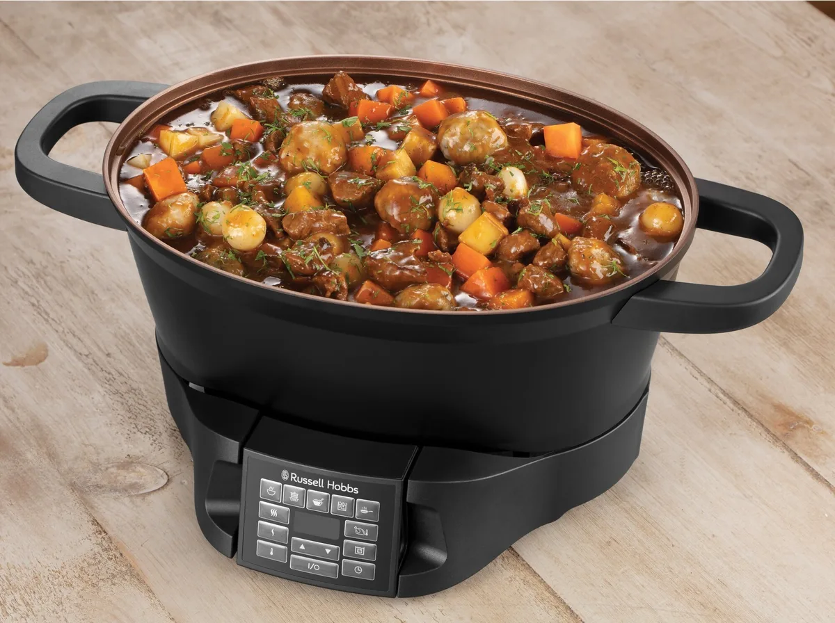 Мультиварка Russell Hobbs GoodToGo, 1000Вт, об'єм 6.5л, електронне управління, знімна кришка, керамічне покриття, чорного кольору.
