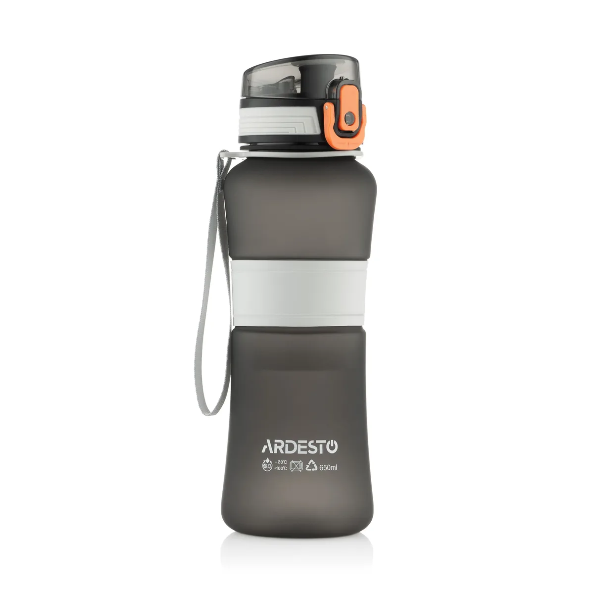Пляшка для води ARDESTO Balance 650 мл, пластиковий, чорний.