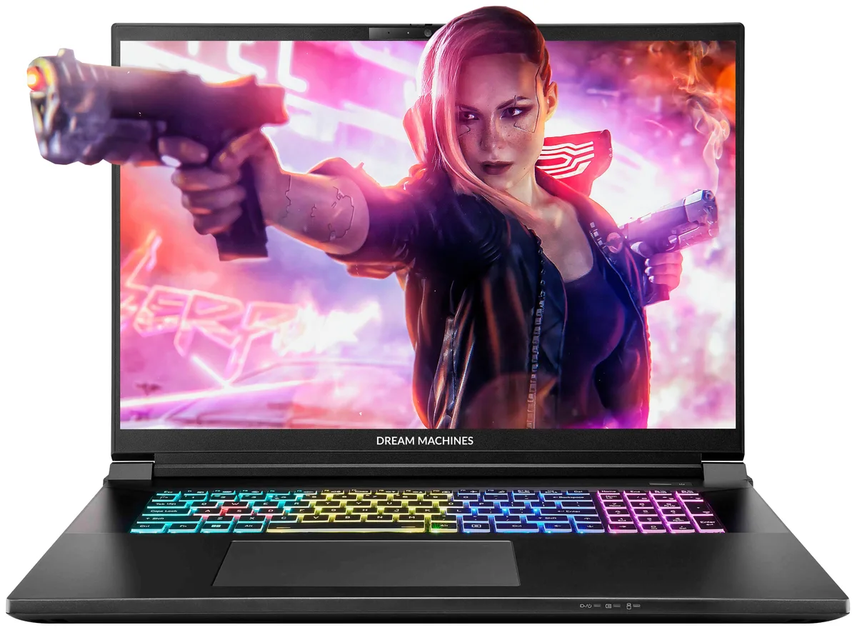 Ноутбук Dream Machines 18 дюймів чорний IPS 2560x1600 Intel Core Ultra 9 32GB SSD 2TB RTX 5070Ti
