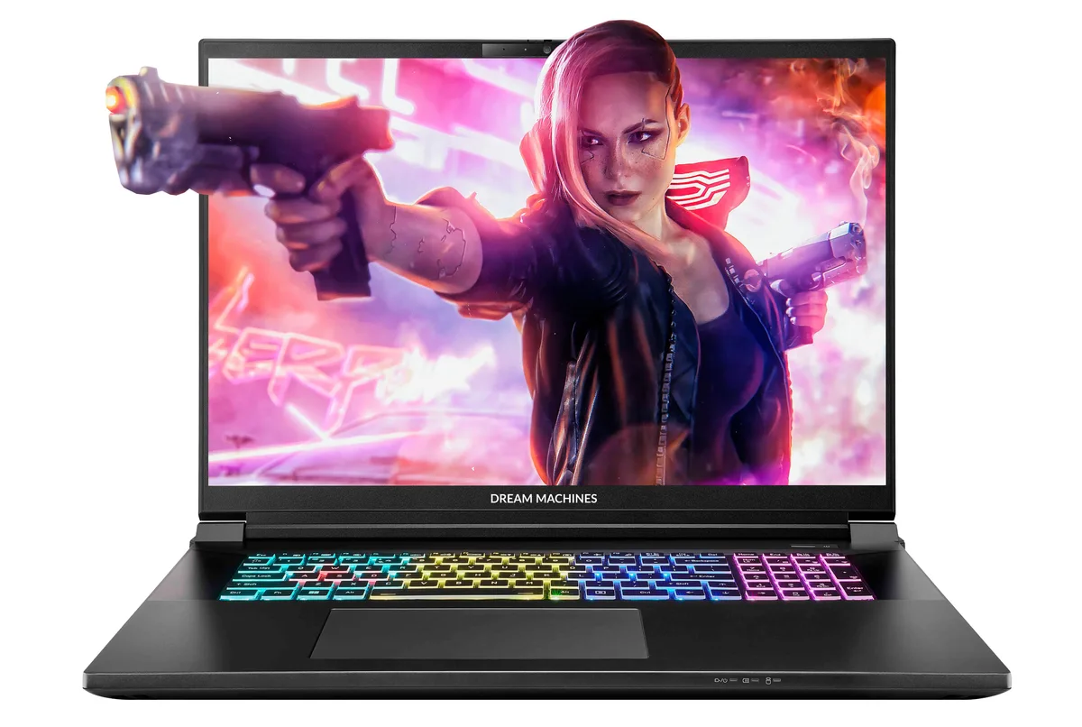 Ноутбук Dream Machines 18 дюймів чорний IPS 2560x1600 Intel Core Ultra 9 32GB SSD 2TB RTX 5070Ti