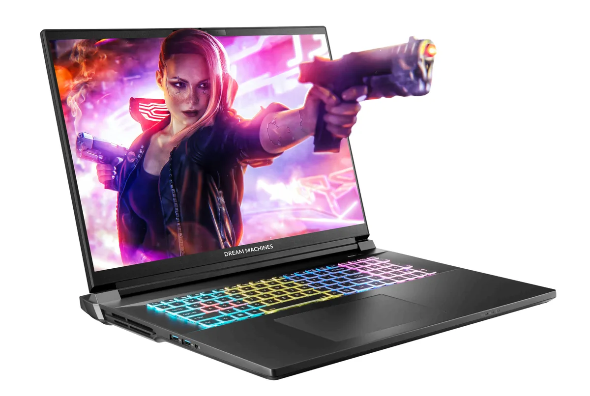Ноутбук Dream Machines 18 дюймів чорний IPS 2560x1600 Intel Core Ultra 9 32GB SSD 2TB RTX 5070Ti