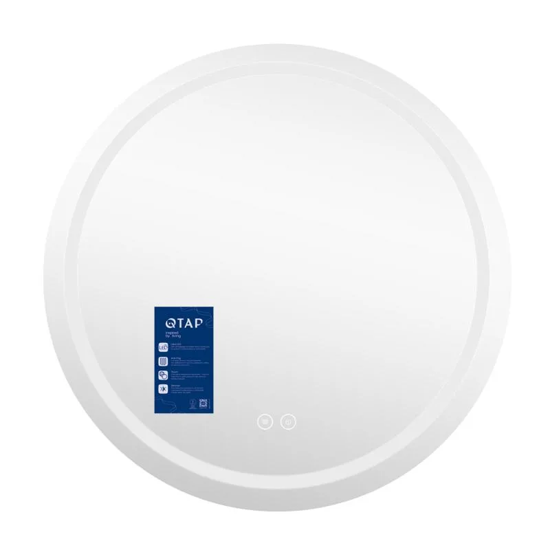 Дзеркало кругле з LED підсвічуванням Qtap MI6 900 мм алюміній/пластик антизапотівання