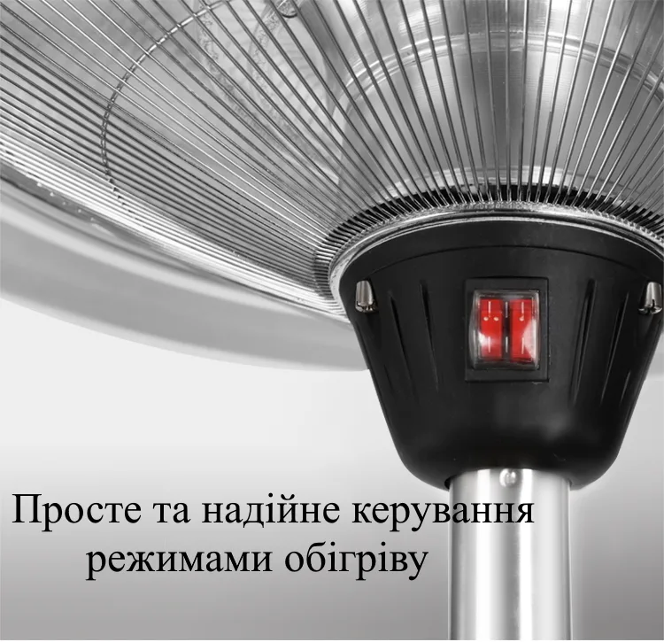 Електричний інфрачервоний обігрівач GRILLI Нержавіюча сталь 200х60 см 3000 Вт