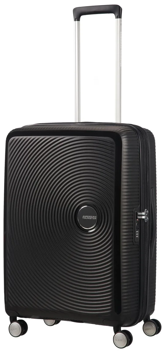Чемодан American Tourister, Soundbox, полипропилен, средний, 67 см, 71.5/81 л, TSA, 4 колеса, EXP, черный.
