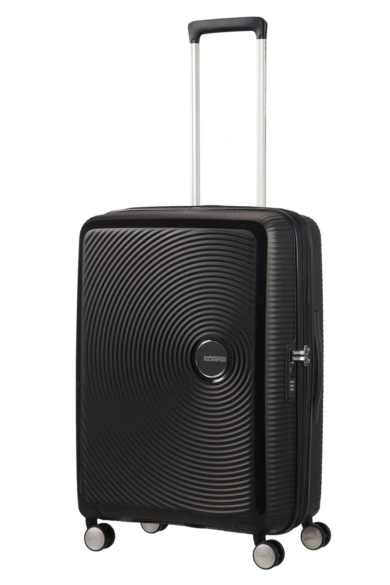 Чемодан American Tourister, Soundbox, полипропилен, средний, 67 см, 71.5/81 л, TSA, 4 колеса, EXP, черный.