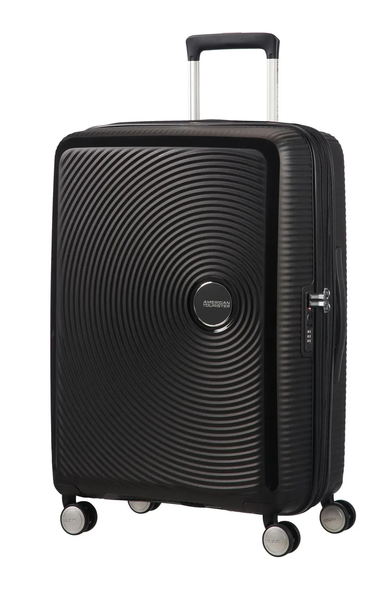 Чемодан American Tourister, Soundbox, полипропилен, средний, 67 см, 71.5/81 л, TSA, 4 колеса, EXP, черный.