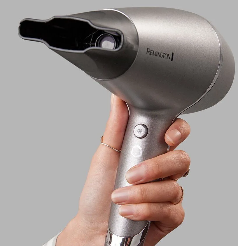 Фен Remington ProLuxe You, 2400 Вт, 3 налаштування, дифузор, іонізація, холодний обдув, турбо-режим, сірий.