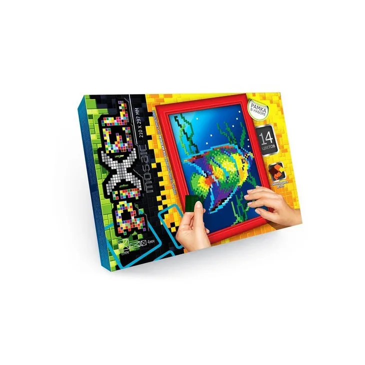 Мозаїка Піксель Danko Toys самоклеюча 210х297 мм різнокольорова з рамкою