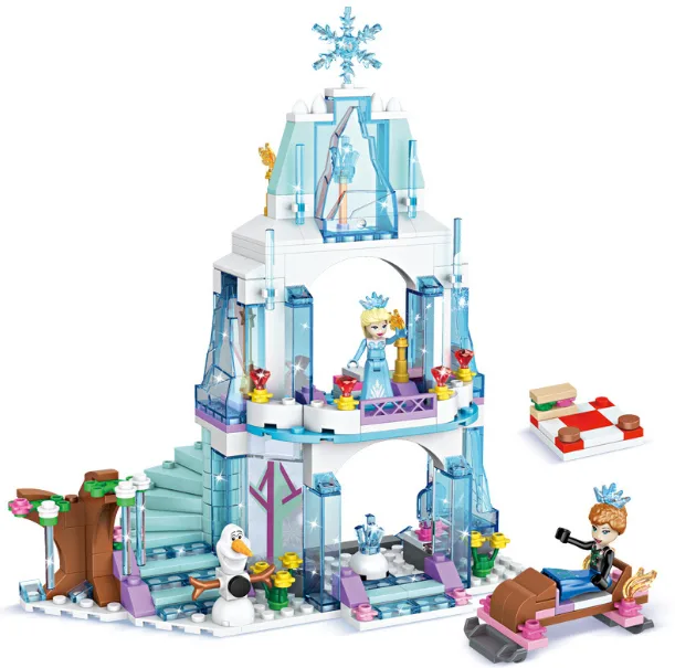 Дитячий конструктор замок Frozen 321 деталь пластик 36х26х6 см різні кольори